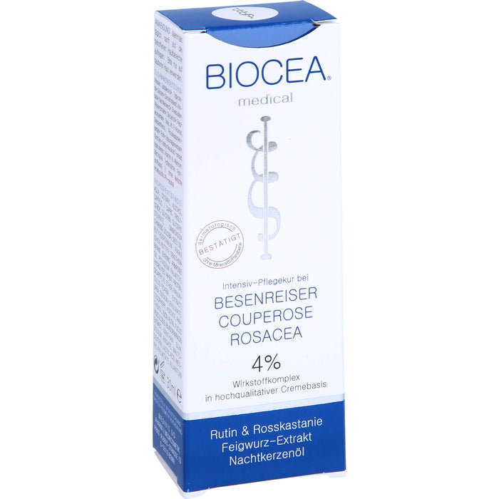 BIOCEA Intensiv-Pflegekur bei Besenreiser Couperose Rosacea Creme, 30 ml Cream