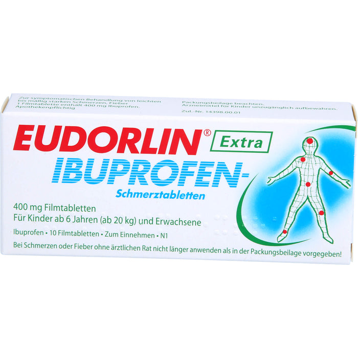 EUDORLIN Extra Ibuprofen-Schmerztabletten 400 mg bei Schmerzen und Fieber, 10 St. Tabletten