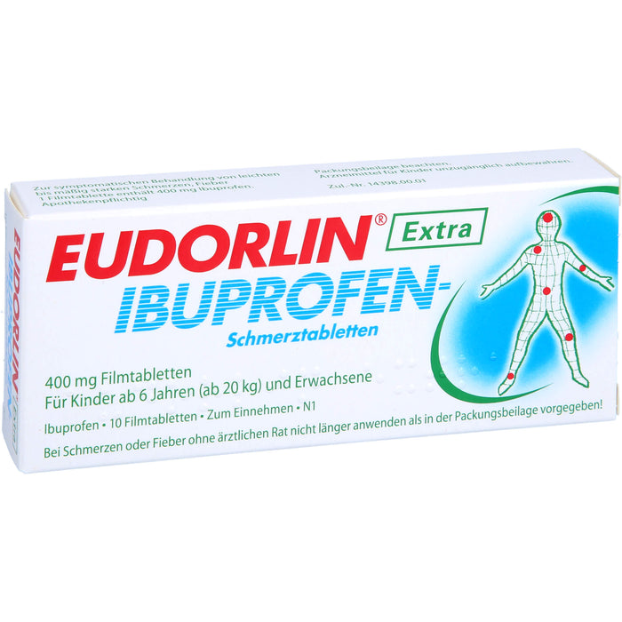 EUDORLIN Extra Ibuprofen-Schmerztabletten 400 mg bei Schmerzen und Fieber, 10 pc Tablettes