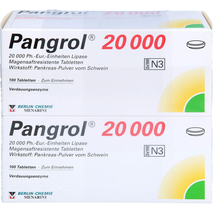 BERLIN-CHEMIE Pangrol 20000 Tabletten Verdauungsenzyme, 200 pc Tablettes