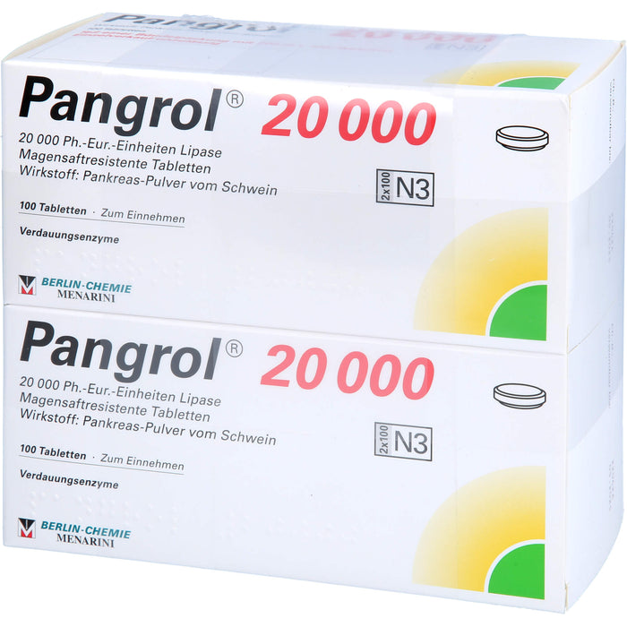 BERLIN-CHEMIE Pangrol 20000 Tabletten Verdauungsenzyme, 200 pc Tablettes