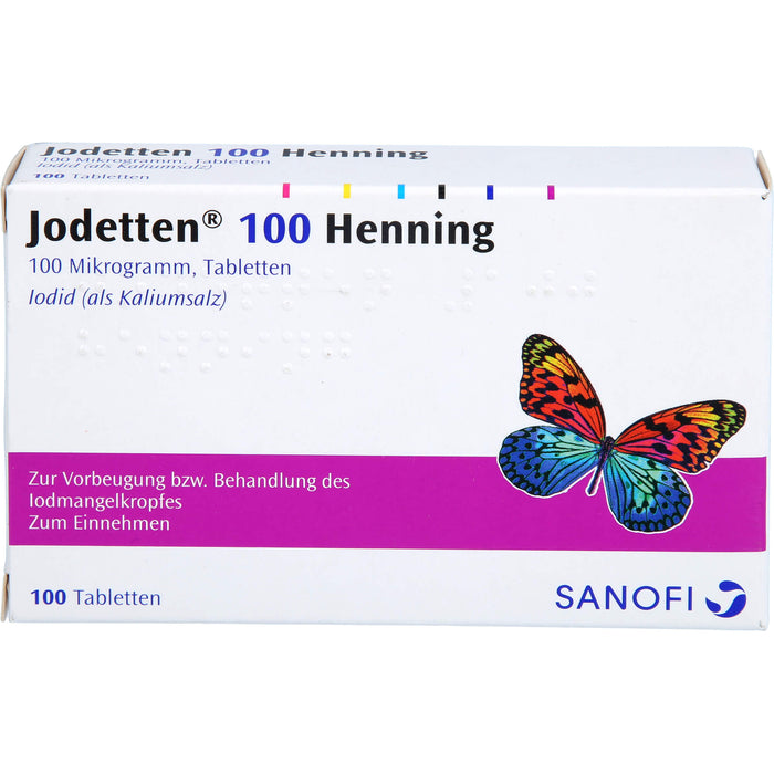 Jodetten 100 Henning Tabletten zur Vorbeugung und Behandlung des Jodmangelkropfes, 100 pcs. Tablets