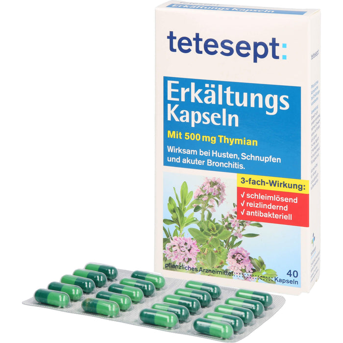 tetesept Erkältungskapseln schleimlösend, reizlindernd und antibakteriell, 40 pc Capsules