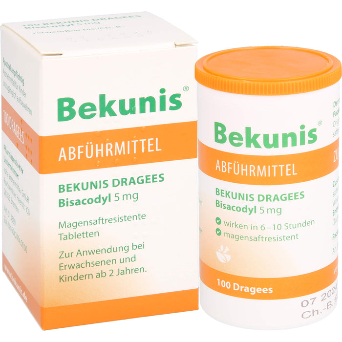 Bekunis Dragees Bisacodyl 5 mg Abführmittel, 100 pcs. Tablets