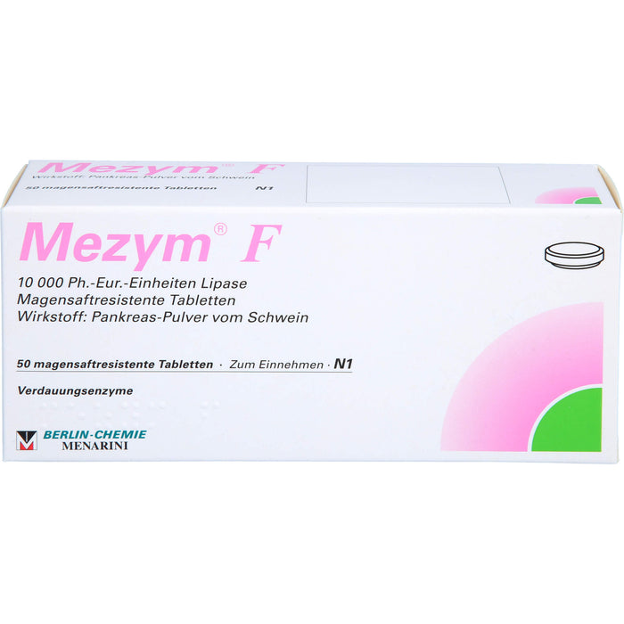 BERLIN-CHEMIE Mezym F Filmtabletten Verdauungsenzyme bei Verdauungsstörungen, 50 pc Tablettes