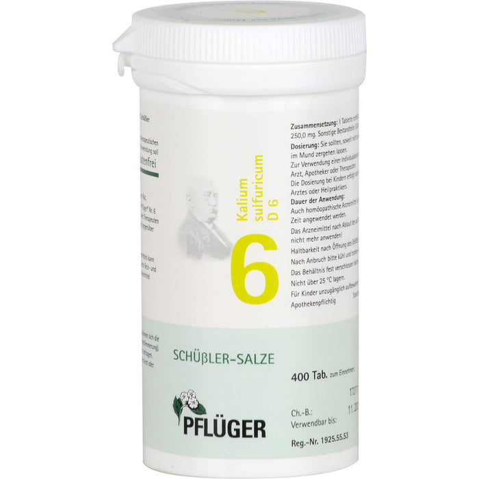 Pflüger Biochemie Nr.6 Kalium sulfuricum D6 Tabletten, 400 St. Tabletten