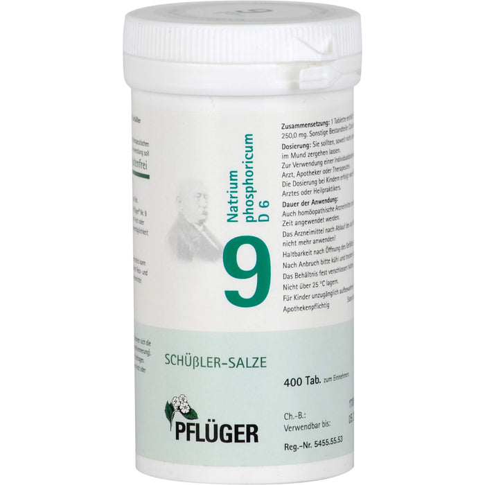 PFLÜGER Biochemie 9 Natrium phosphoricum D 6 Tabletten, 400 pcs. Tablets