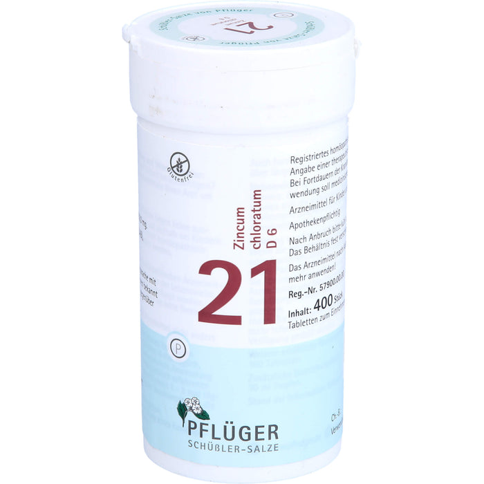 PFLÜGER Biochemie 21 Zincum chloratum D 6 Tabletten, 400 St. Tabletten