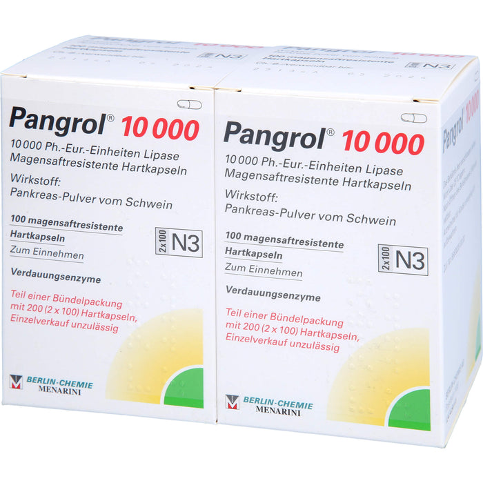 Pangrol 10 000 Ph.-Eur.-Einheiten Lipase Hartkapseln Verdauungsenzyme, 200 pcs. Capsules