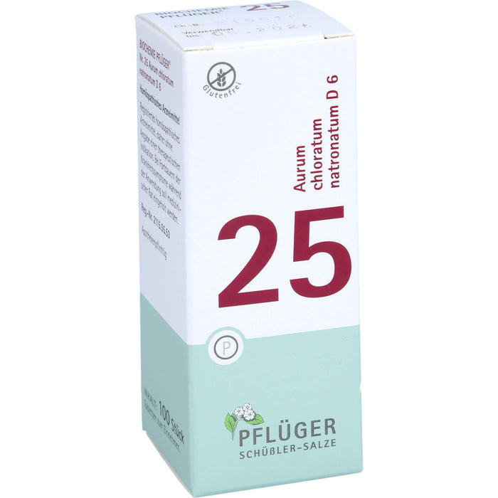 PFLÜGER Biochemie 25 Aurum chloratum natronatum D 6 Tabletten, 100 pc Tablettes