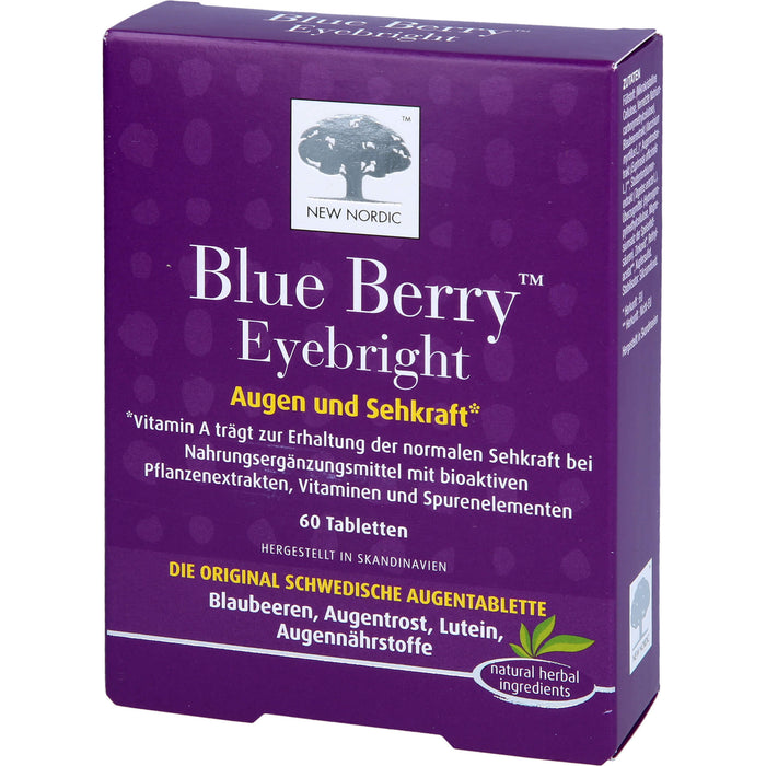 NEW NORDIC Blue Berry Eyebright Tabletten für die Sehkraft, 60 St. Tabletten