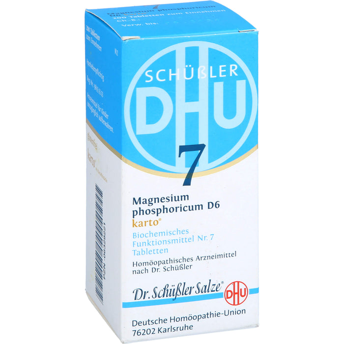 DHU Schüßler-Salz Nr. 7 Magnesium phosphoricum D6 Karto – Das Mineralsalz der Muskeln und Nerven – das Original, 200 pc Tablettes