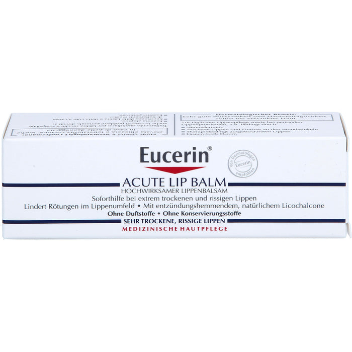 Eucerin Acute Lip Balm Hochwirksamer Balsam für sehr trockene Lippen, 10 ml Balm