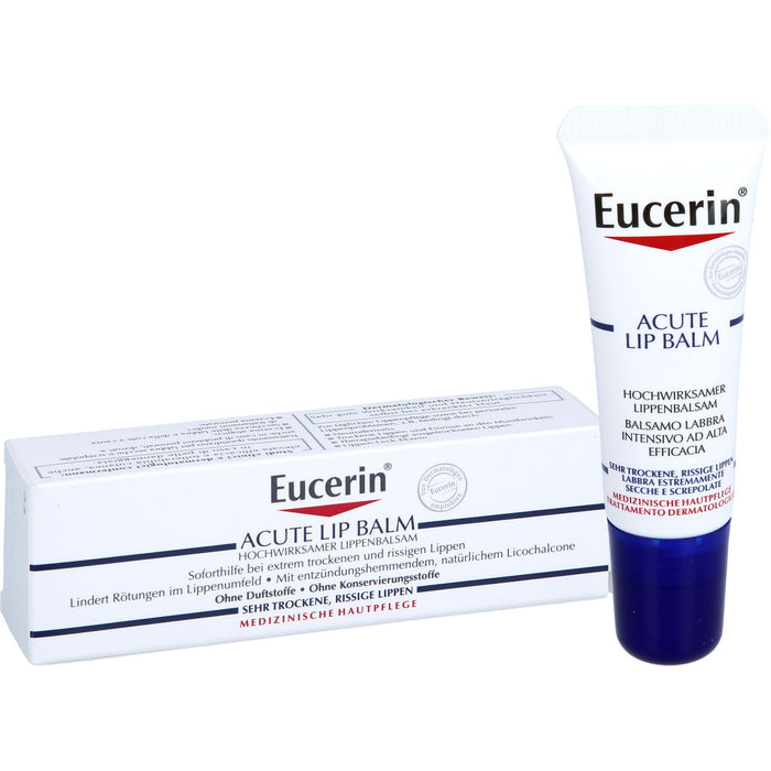 Eucerin Acute Lip Balm Hochwirksamer Balsam für sehr trockene Lippen, 10 ml Balm