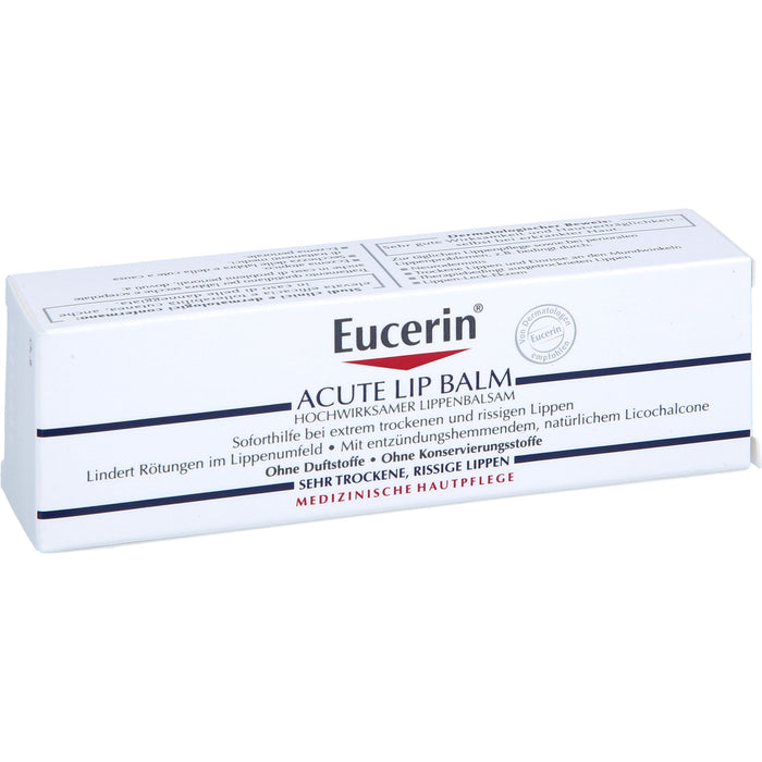 Eucerin Acute Lip Balm Hochwirksamer Balsam für sehr trockene Lippen, 10 ml Balm