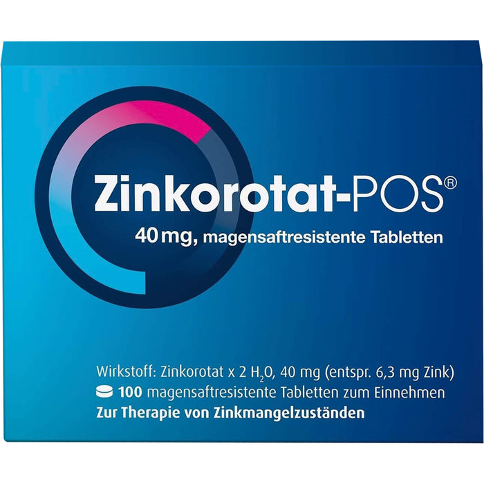 Zinkorotat-POS 40 mg magensaftresistente Tabletten, 100 St. Tabletten