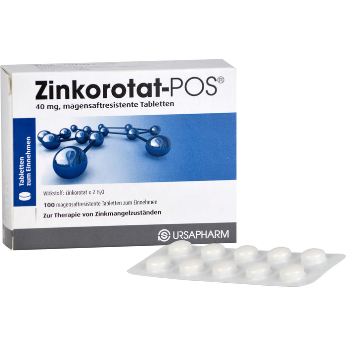 Zinkorotat-POS 40 mg magensaftresistente Tabletten, 100 St. Tabletten