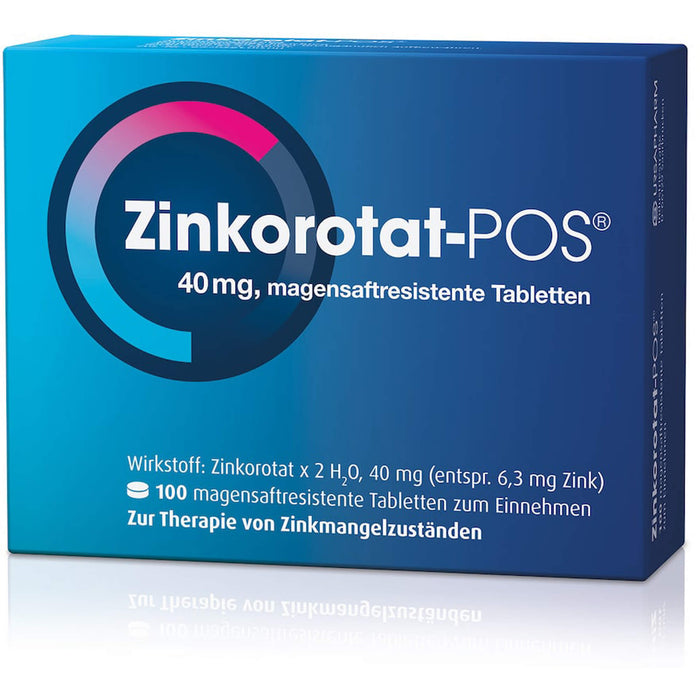 Zinkorotat-POS 40 mg magensaftresistente Tabletten, 100 pcs. Tablets