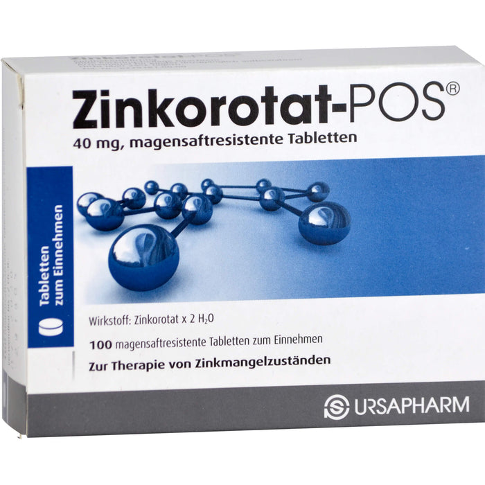 Zinkorotat-POS 40 mg magensaftresistente Tabletten, 100 pc Tablettes