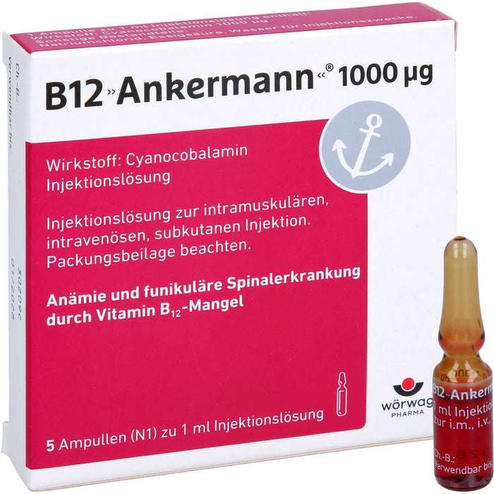 B12 Ankermann 1000µg Injektionslösung, 5 pcs. Ampoules