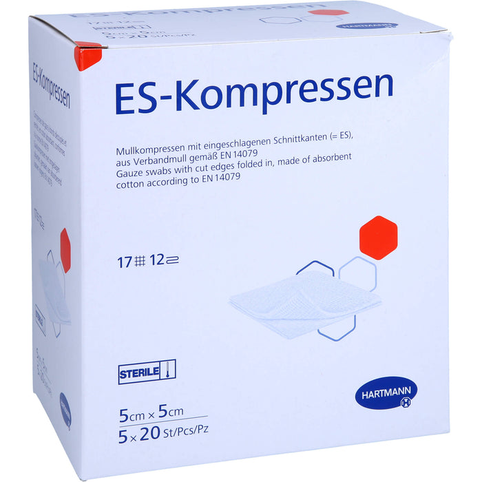 ES-Kompressen steril 5x5cm Großpackung 12fach, 100 St. Kompressen