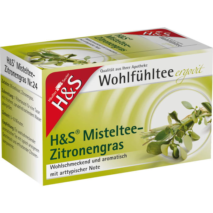 H&S Misteltee-Zitronengras Nr. 24 wohlschmeckend und aromatisch, 20 pc Sac filtrant