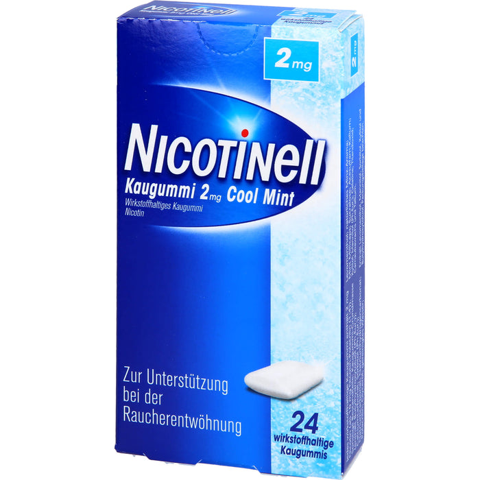 Nicotinell Kaugummi 2 mg Cool Mint, 24 St. Kaugummi