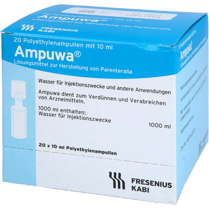 Ampuwa, Lösungsmittel zur Herstellung von Parenteralia Polyethylenampullen, 10 ml, 200 ml Lösung