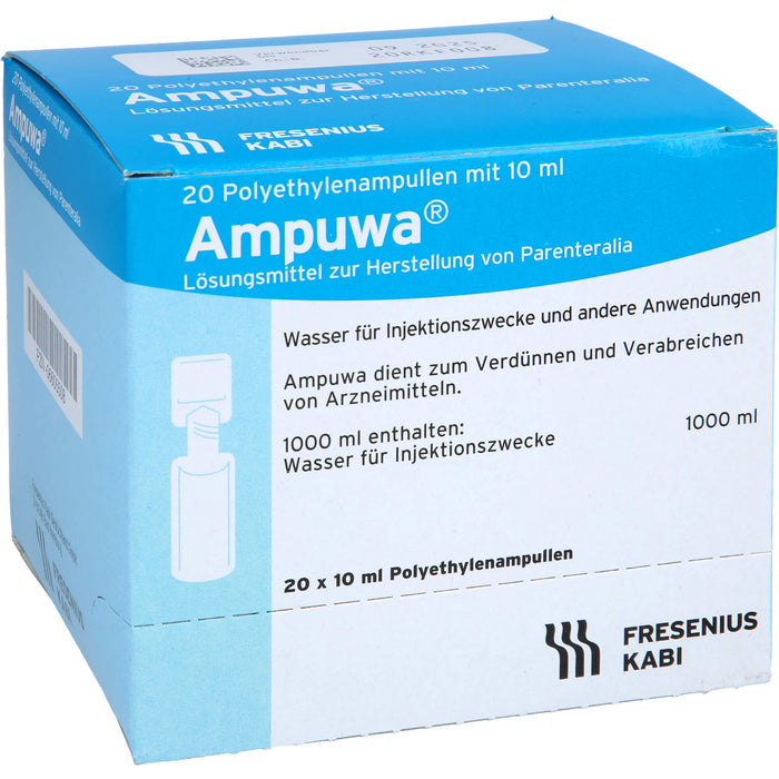 Ampuwa, Lösungsmittel zur Herstellung von Parenteralia Polyethylenampullen, 10 ml, 200 ml Lösung