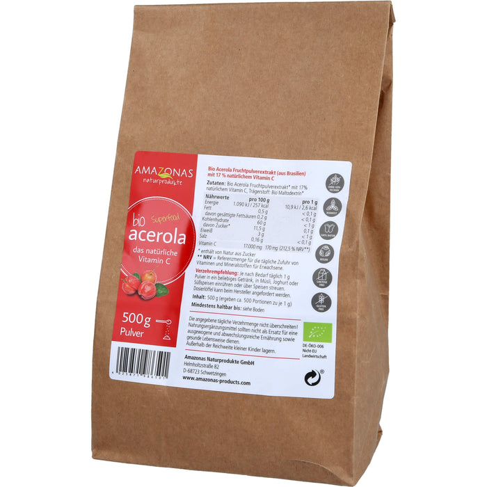 AMAZONAS Acerola Pulver bio, 500 g Powder