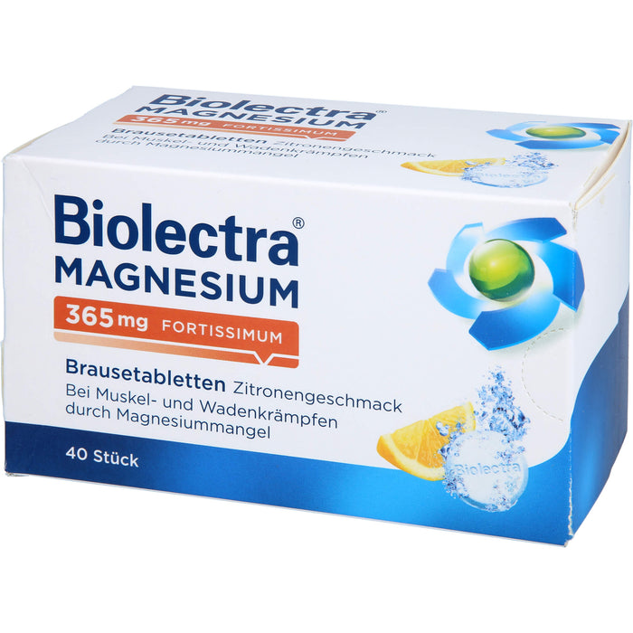 Biolectra Magnesium 365 mg fortissimum Brausetabletten Zitronengeschmack, 40 pcs. Tablets