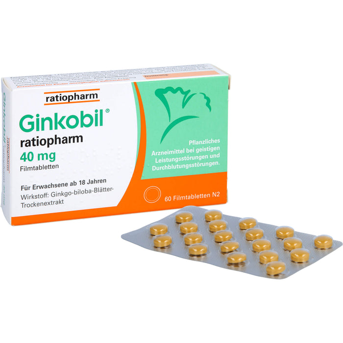 Ginkobil ratiopharm 40 mg Filmtabletten, 60 pc Tablettes