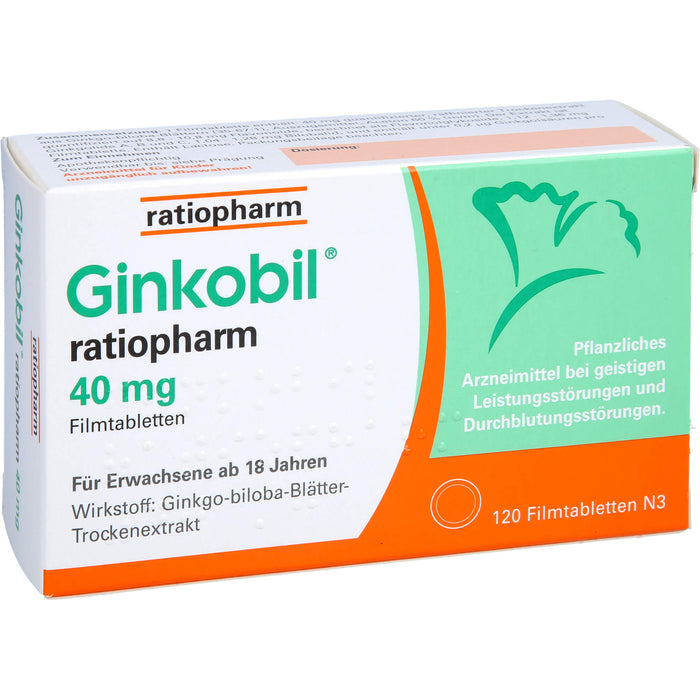 Ginkobil ratiopharm 40 mg Filmtabletten, 120 St FTA