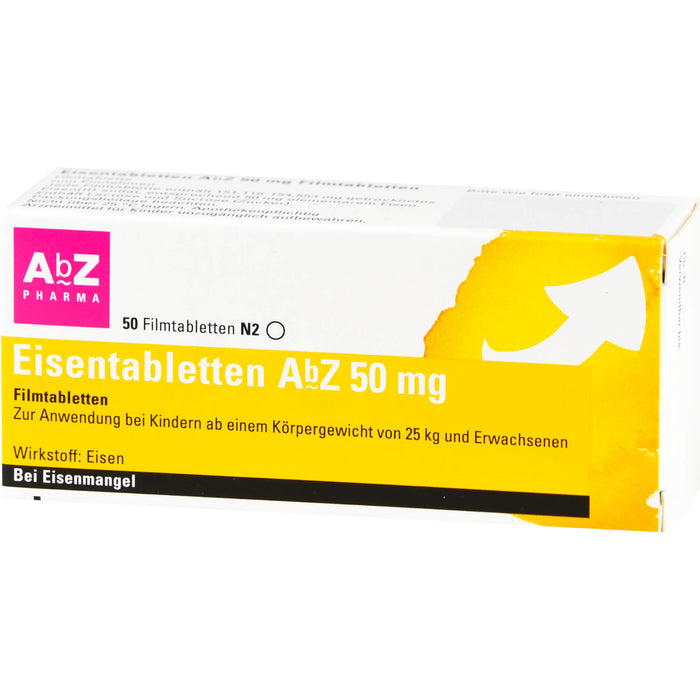 Eisentabletten AbZ 50 mg Filmtabletten, 50 pcs. Tablets