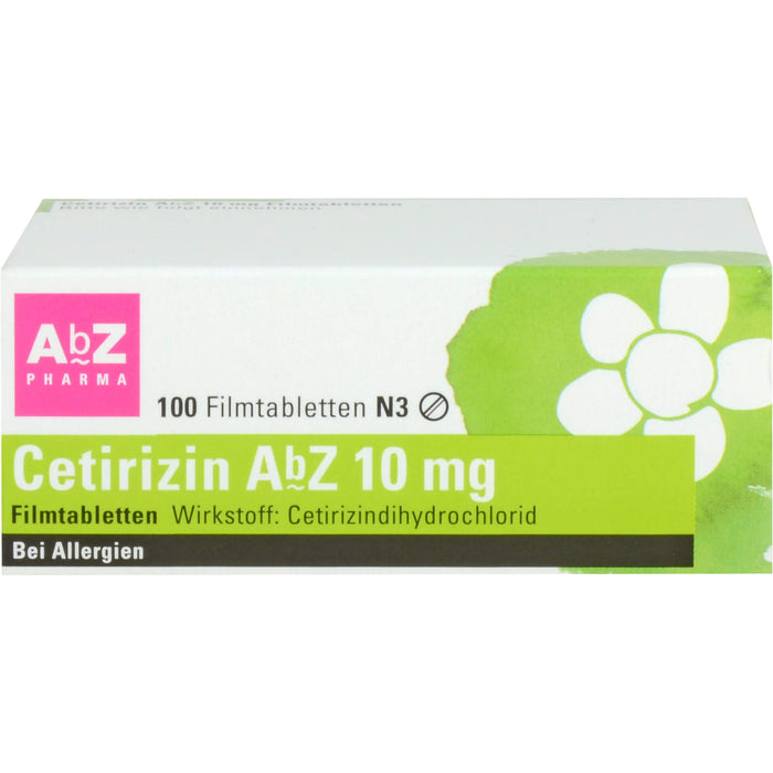 Cetirizin AbZ 10 mg Filmtabletten bei Allergien, 100 pc Tablettes