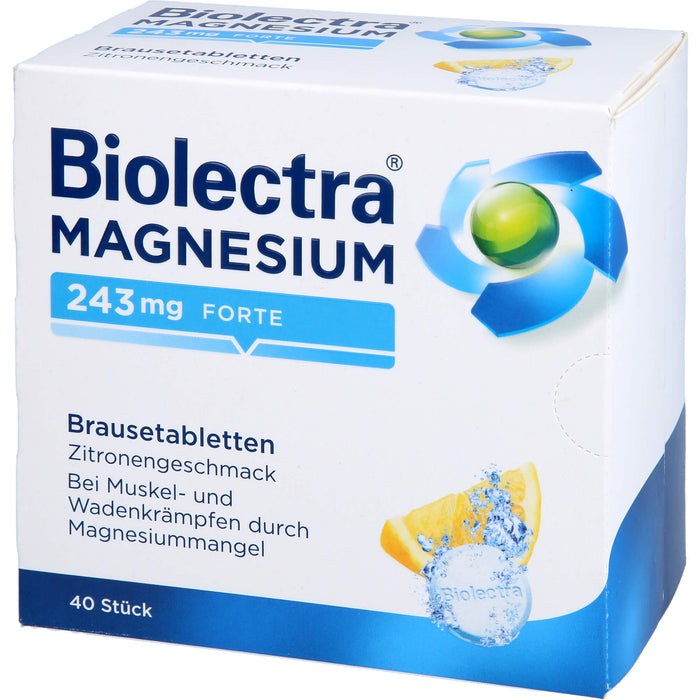 Biolectra Magnesium 243 mg forte Brausetabletten Zitronengeschmack, 40 St. Tabletten