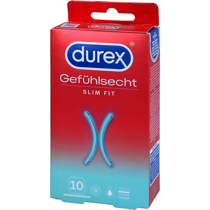 Durex Gefühlsecht Slim Fit Kondome, 10 pc Préservatifs