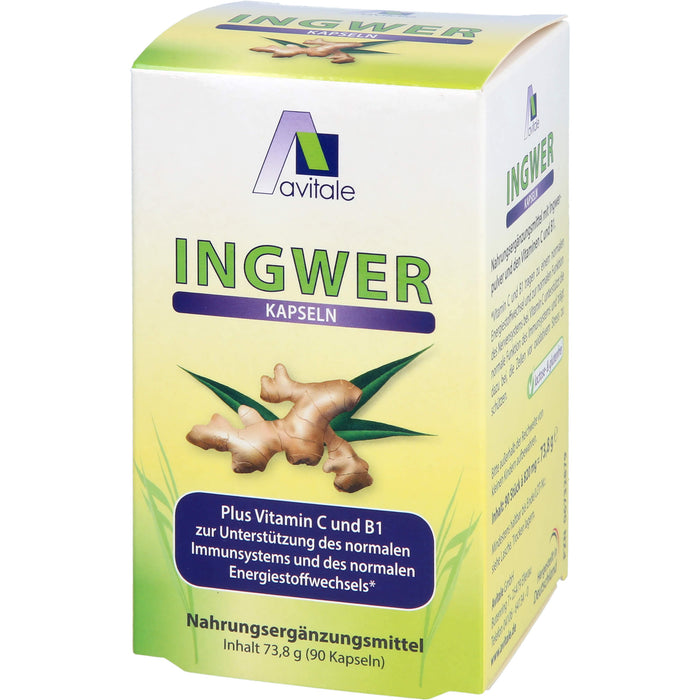 Avitale Ingwer Plus Vitamin C und B1 Kapseln, 90 pcs. Capsules