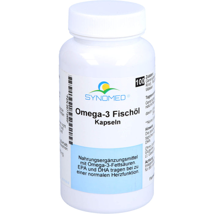 SYNOMED Omega-3 Fischöl Kapseln für eine normale Herzfunktion, 100 pc Capsules