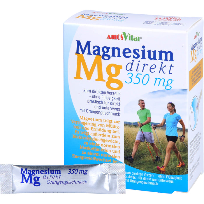 AmosVital Magnesium direkt 350 mg Granulat mit Orangengeschmack, 20 pc Sachets