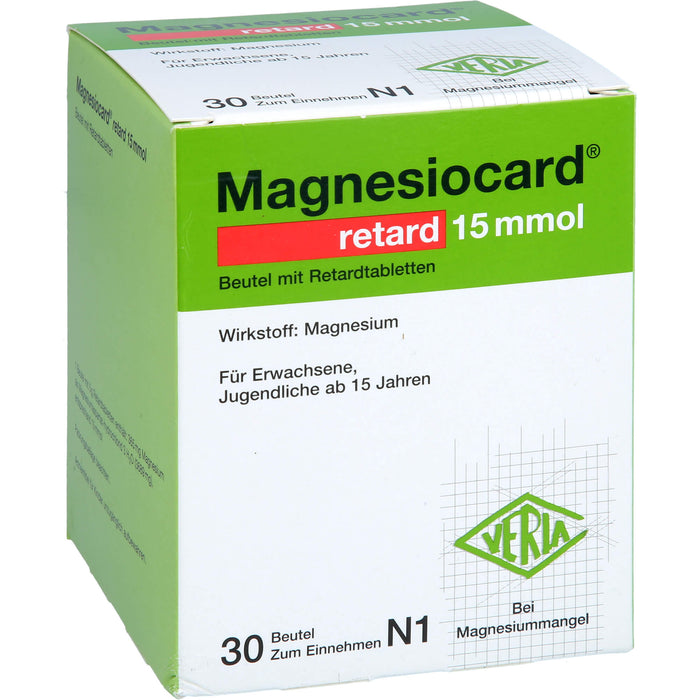 Magnesiocard retard 15 mmol Beutel mit Retardtabletten bei Magnesiummangel, 30 pcs. Sachets