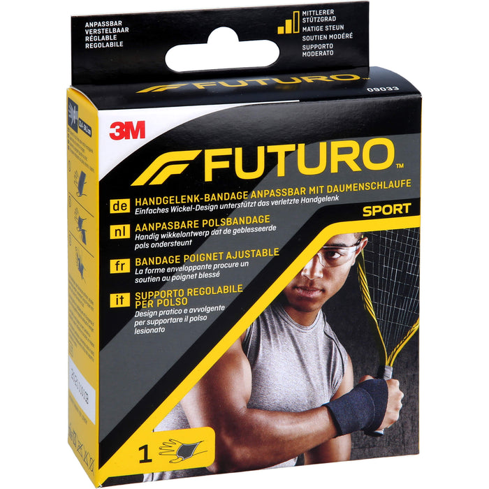 3M FUTURO SPORT Handgelenk-Bandage zur Entlastung schwacher oder schmerzender Handgelenke, 1 St. Bandage