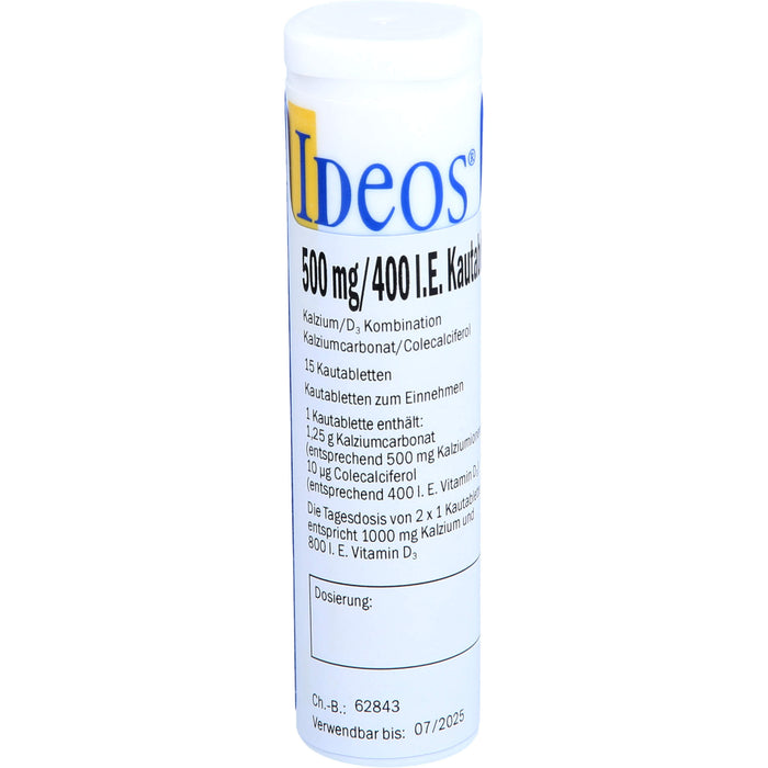 IDEOS 500 mg / 400 I.E. Kautabletten, 90 St. Tabletten