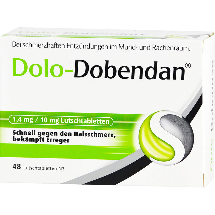 DOLO-DOBENDAN Lutschtabletten bei starken Halsschmerzen mit betäubender Wirkung, 48 pc Tablettes