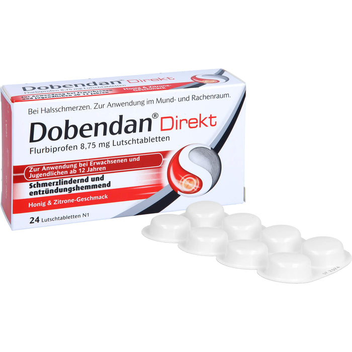 DOBENDAN Direkt Lutschtabletten bei starken Halsschmerzen & Schluckbeschwerden, 24 St. Tabletten