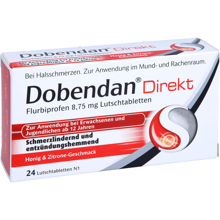 DOBENDAN Direkt Lutschtabletten bei starken Halsschmerzen & Schluckbeschwerden, 24 St. Tabletten