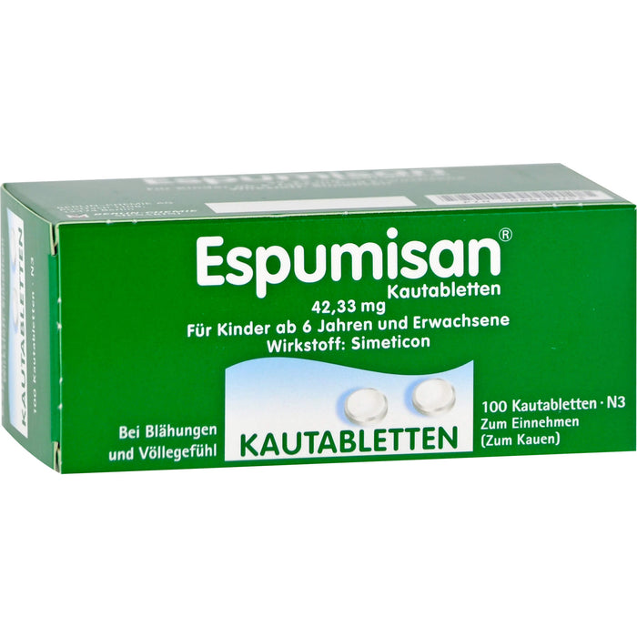 Espumisan Kautabletten bei Blähungen und Völlegefühl, 100 pc Tablettes