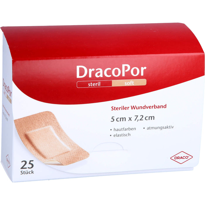 DracoPor 7,2 cm x 5 cm hautfarben soft steriler Wundverband, 25 pcs. Wound dressings