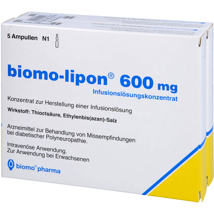 biomo-lipon 600 mg Infusionslösungskonzentrat, Konzentrat zur Herstellung einer Infusionslösung, 10 St AMP