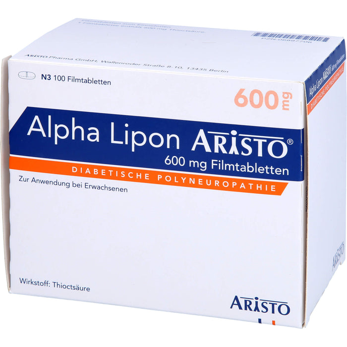 Alpha Lipon Aristo 600 mg Filmtabletten, 100 pcs. Tablets